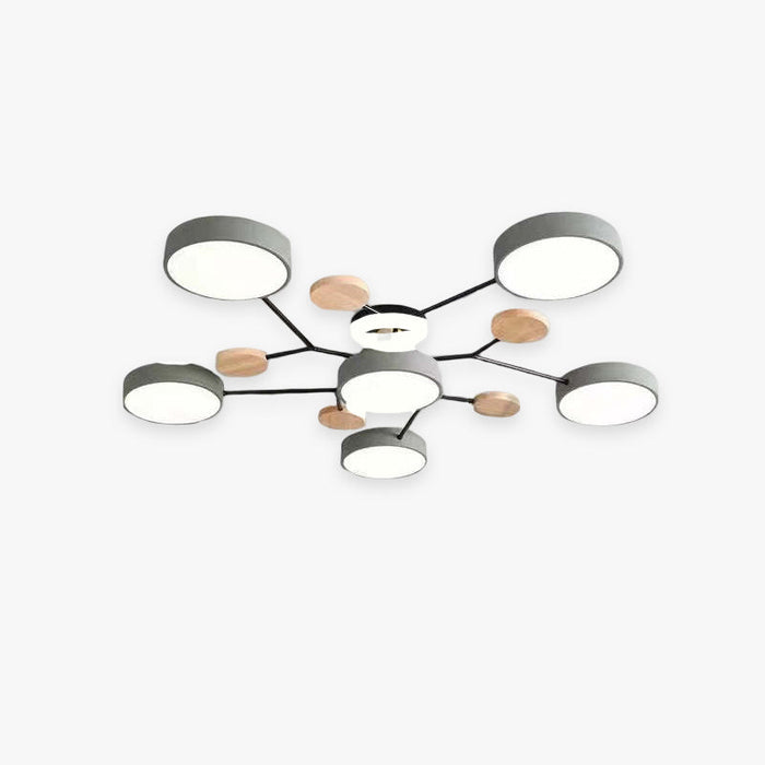 Muto Deckenleuchte Holz Modern Rund LED Weiß Schlaf/Wohnzimmer-Hausvellin