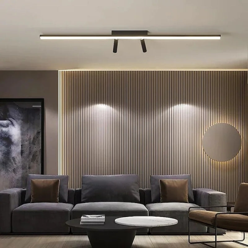 Arisha Linear LED Deckenleuchte Schwarz Wohnzimmer-Hausvellin