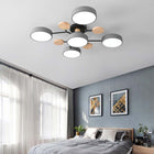 Muto Deckenleuchte Holz Modern Rund LED Weiß Schlaf/Wohnzimmer-Hausvellin