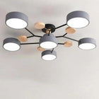 Muto Deckenleuchte Holz Modern Rund LED Weiß Schlaf/Wohnzimmer-Hausvellin