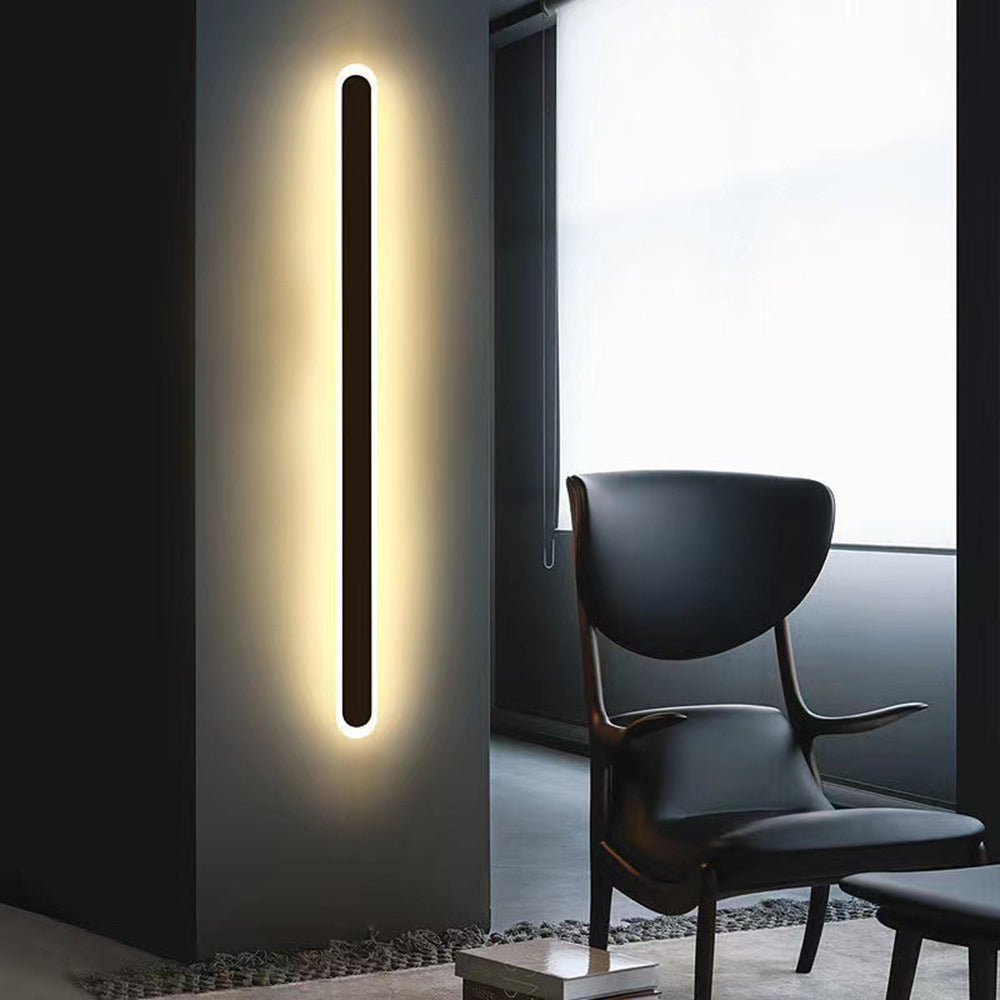 Arisha Linear LED Dimmbar Außenwandleuchte Schwarz Flur Terrasse Metall-Hausvellin