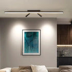 Arisha Linear LED Deckenleuchte Schwarz Wohnzimmer-Hausvellin